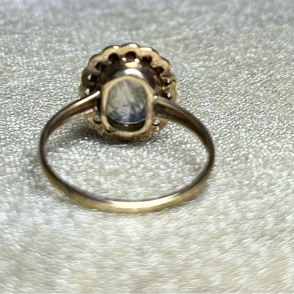 Vintage 10k Yellow Gold Rosecut Moonstone Ring - Picture 4 of 6